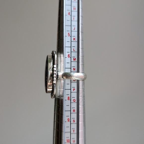 Purple Swirl Oval Sterling Silver Ring Retro Vintage Boho Natural Stone Size 7 - Picture 6 of 9